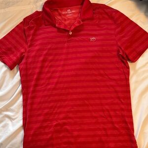Red Striped southern tide Polo Shirt